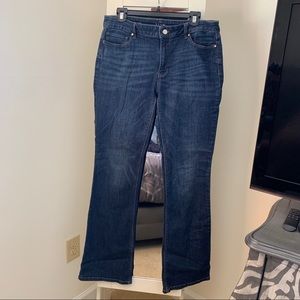 WHBM The Slim Boot SZ 12 curvy dark wash jeans